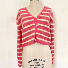 Load image into Gallery viewer, Listicle Striped Cardigan Top
